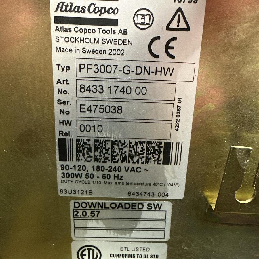 Used Atlas Copco,PF3007-G-DN-HW,Tensor S4-S7 Electronic Tool Controller