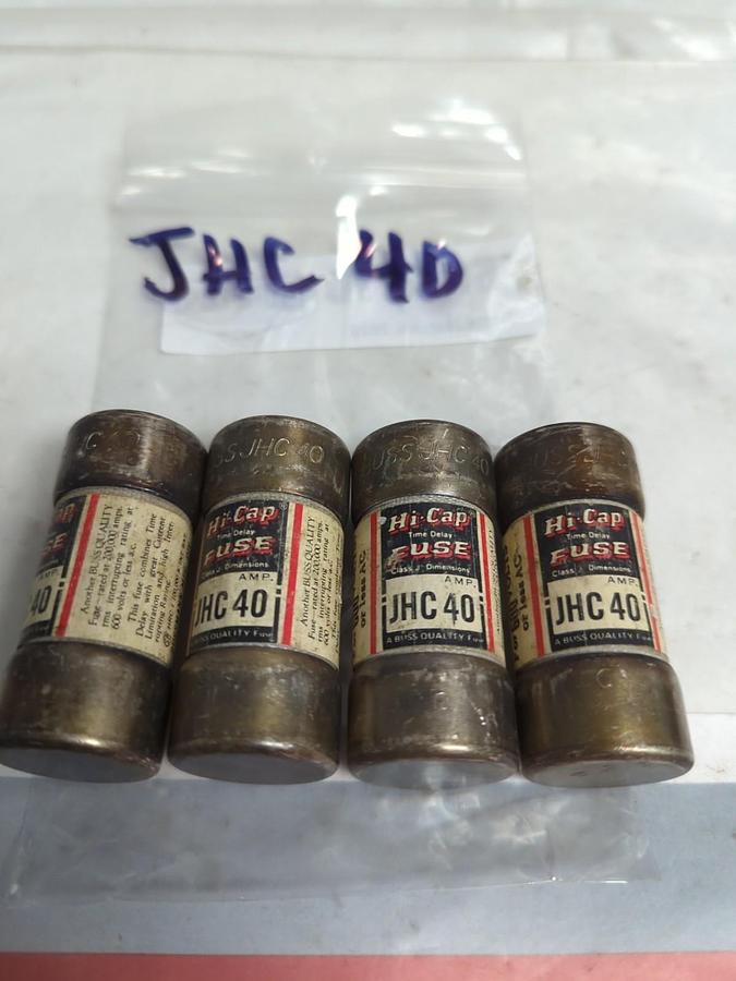 Used BUSSMANN,JHC-40,HI-CAP 40 AMP FUSE LOT OF 4 PRE-OWNED