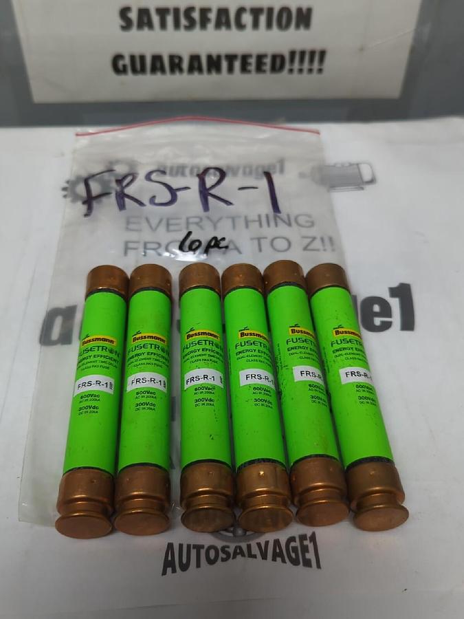 COOPER BUSSMANN,FRS-R-1,1 AMP FUSETRON FUSE LOT OF 6 NOS