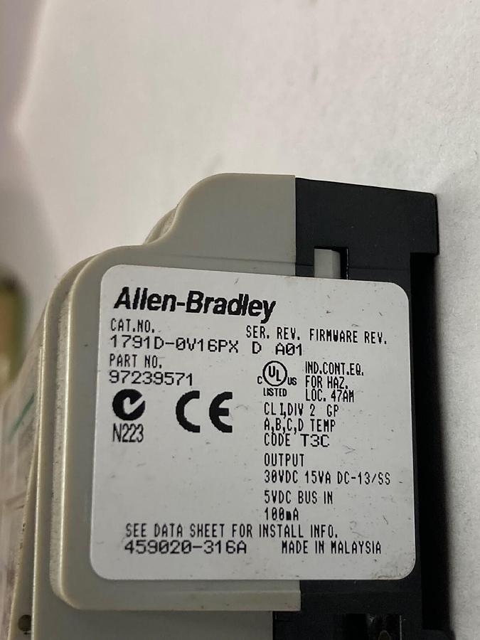 Used Allen-Bradley,1791D-16V0/1791D-0V16PX,Compact Block