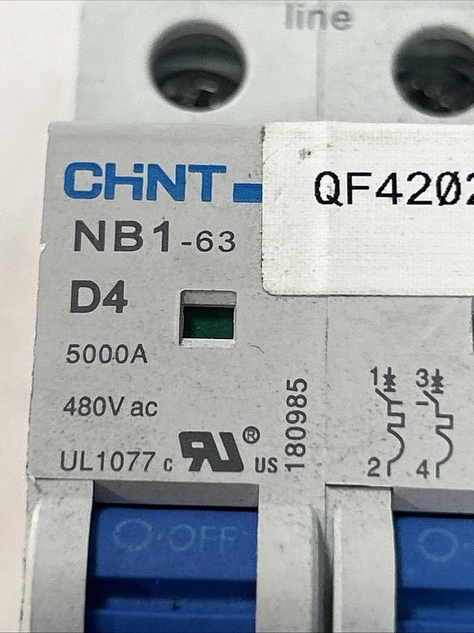Used CHINT,NB1-63-D4-2P,CIRCUIT BREAKER 5000 AMP 480VAC 2P