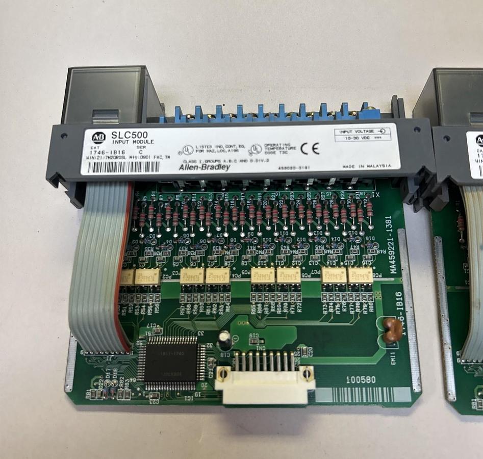 Used ALLEN BRADLEY,1746-IB16,SER C SLC500 INPUT MODULE LOT OF 2