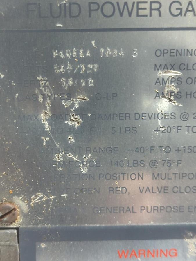 Used HONEYWELL,V4055 A 1064 3,FLUID GAS VALVE 110/120V 50/60HZ PRE-OWNED