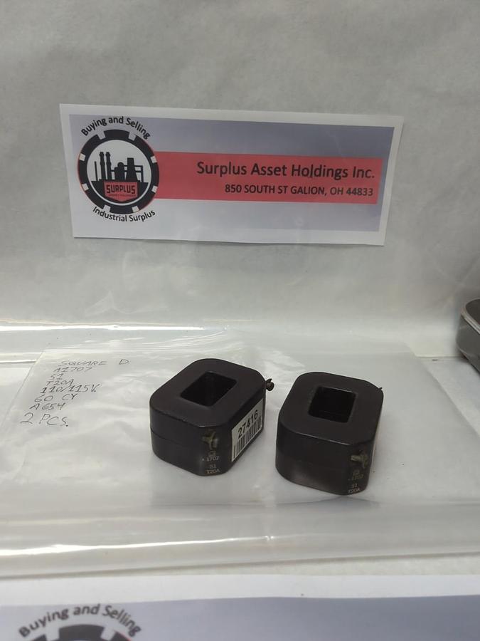 Used SQUARE D,A1707,COIL 110/115V 60CY LOT OF 2 PRE-OWNED