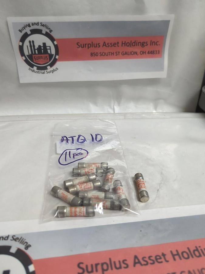 Used FERRAZ SHAWMUT,ATQ10,AMP-TRAP 10 AMP FUSE LOT OF 11 PRE-OWNED