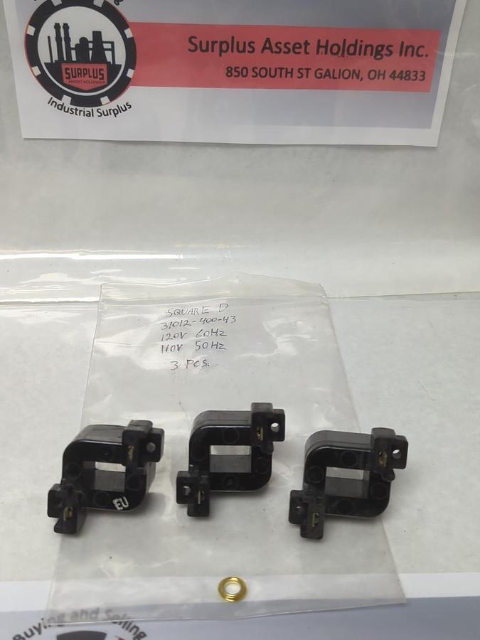 Used SQUARE D,31012-400-43,COIL 120V 60HZ 110V 50HZ LOT OF 3 PRE-OWNED