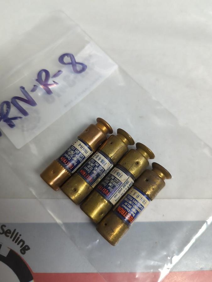Used COOPER BUSSMANN,FRN-R-8,FUSETRON 8 AMP FUSE LOT OF 4 PRE-OWNED