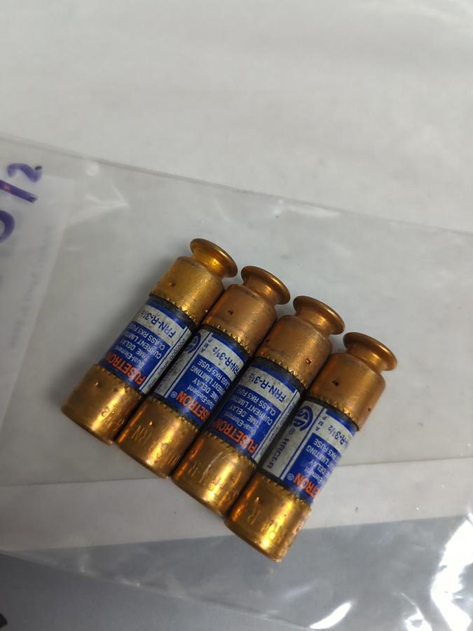 Used COOPER BUSSMANN,FRN-R-3-1/2,FUSETRON 3-1/2 AMP FUSE LOT OF 4 PRE-OWNED