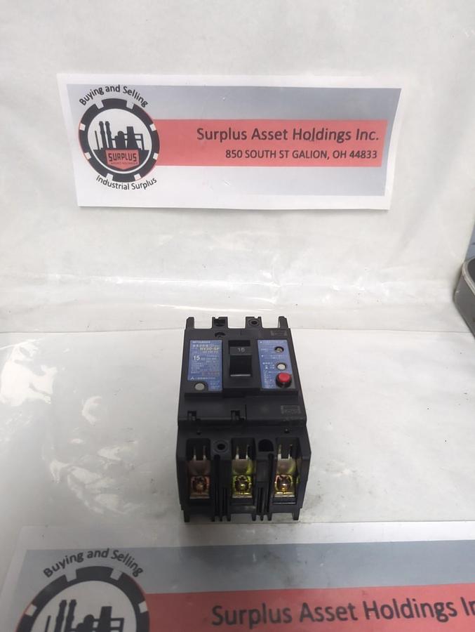 Used MITSUBISHI,NV30-SP,CIRCUIT BREAKER 15 AMP 3-POLE PRE-OWNED
