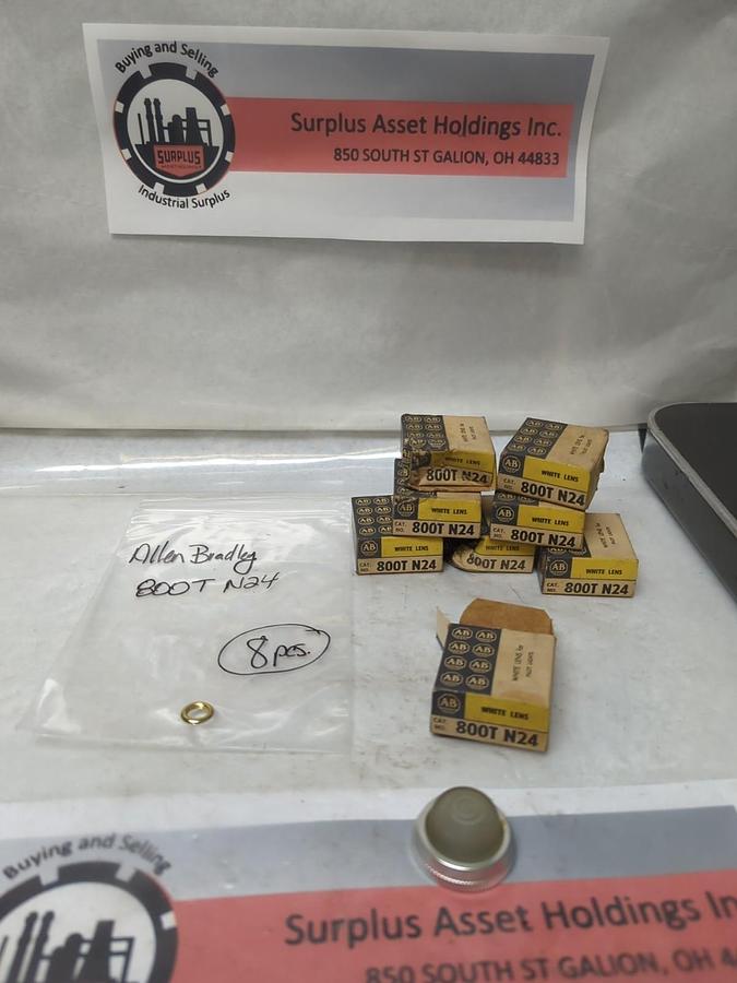 ALLEN BRADLEY,800T N24,WHITE PILOT LIGHT LENS LOT OF 8 NOS