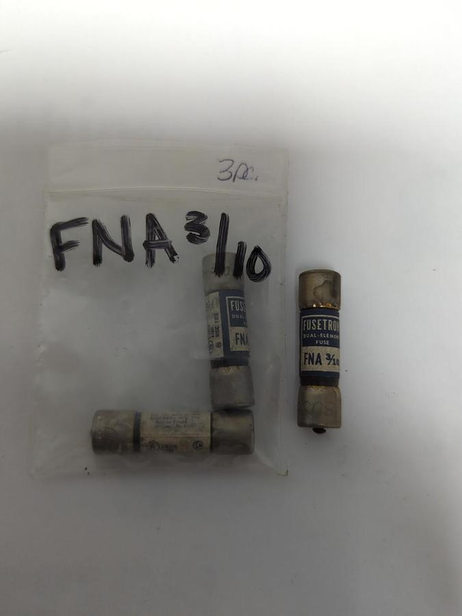 COOPER BUSSMANN,FNA-3/10,FUSETRON 3/10 AMP FUSES LOT OF 3 NOS