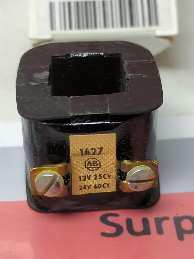 Used ALLEN BRADLEY,1A27,SIZE 1 COIL 24V PRE-OWNED LOT OF 2