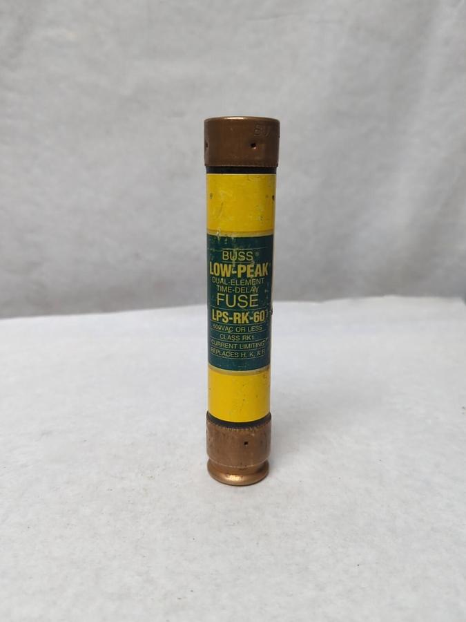 Used COOPER BUSSMANN,LPS-RK-60,LOW-PEAK 60 AMP FUSE PRE-OWNED