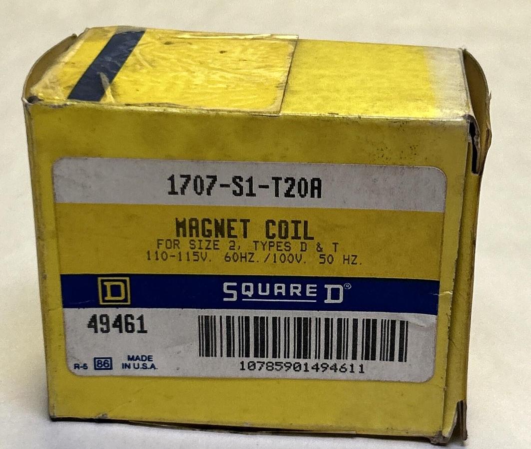 Used SQUARE D,1707-S1-T20A,MAGNET COIL 110-115V NEW