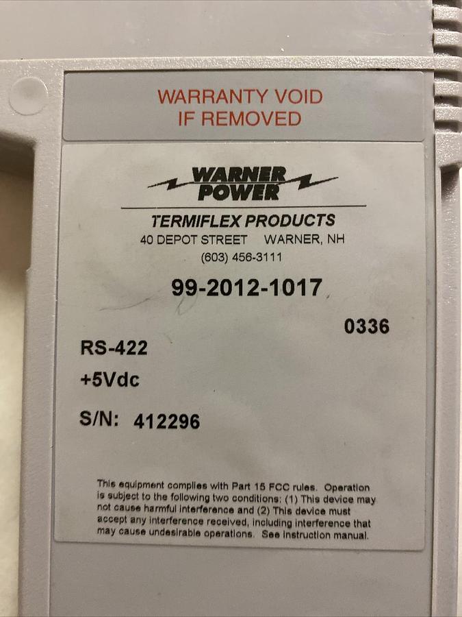 Warner Forney,99-2012-1017, Hand Held Display Controller Control