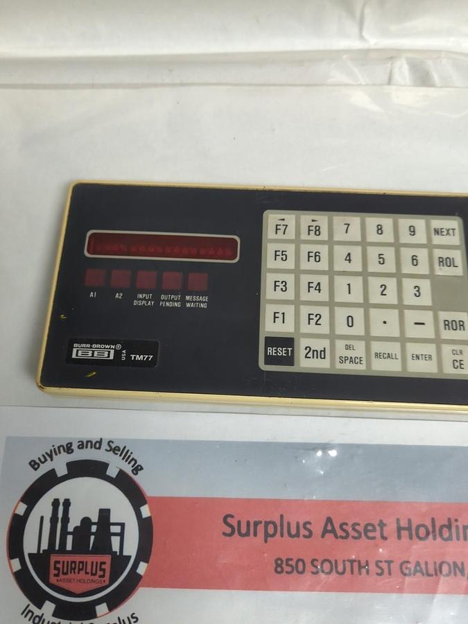 Used BURR-BROWN,TM77,BATCH CONTROL INTERFACE PANEL/KEYBOARD PRE-OWNED