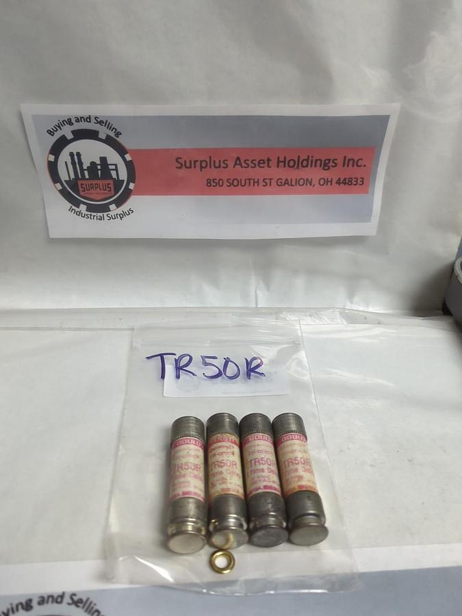 Used GOULD SHAWMUT,TR-50R,TRI-ONIC 50 AMP FUSE LOT OF 4 PRE-OWNED
