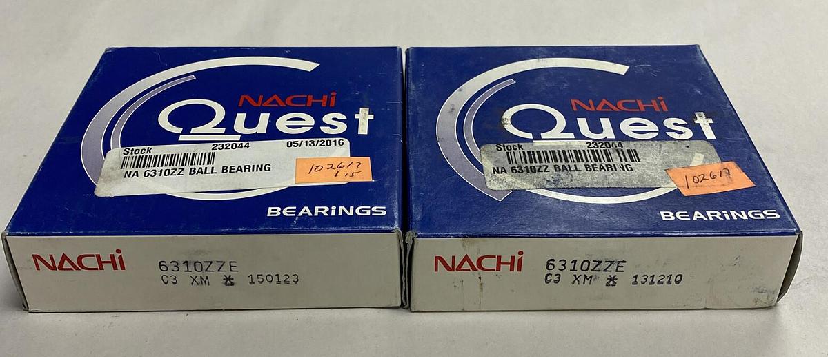Used Niachi,6310ZZE,Ball Bearing Lot of 2 NOS