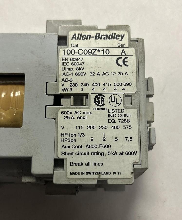 Used ALLEN BRADLEY,100-C09Z*10,CONTACTOR