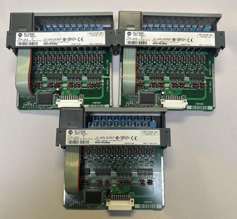 Used ALLEN BRADLEY,1746-IB16,SLC500 INPUT MODULE LOT OF 3