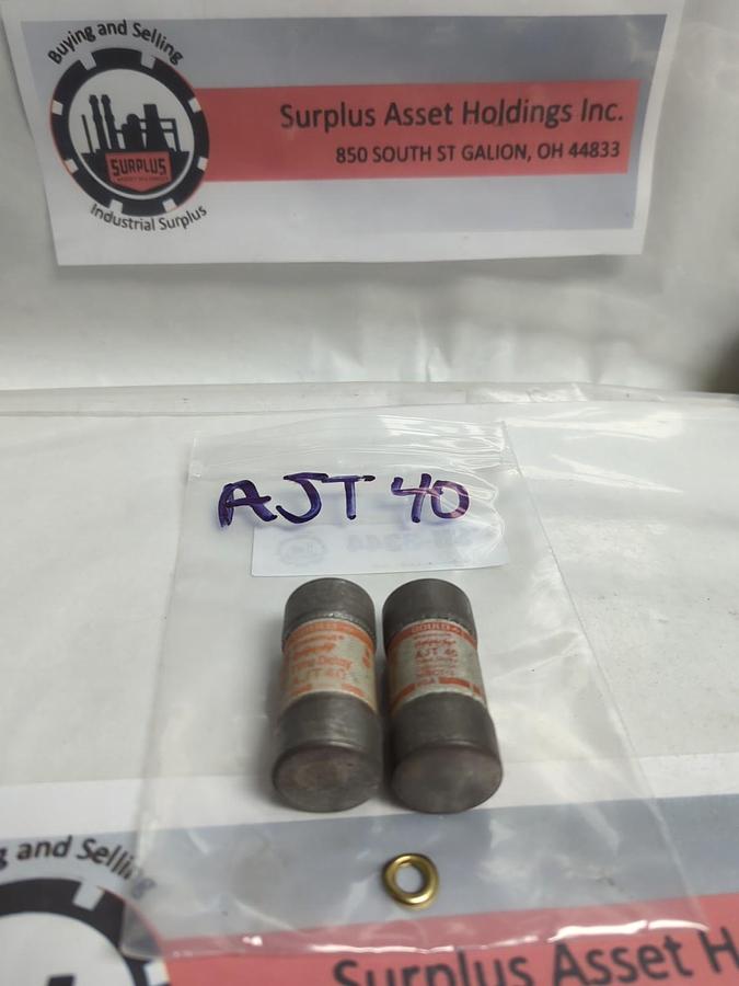 Used GOULD SHAWMUT,AJT-40,AMP-TRAP 40 AMP FUSE LOT OF 2 PRE-OWNED