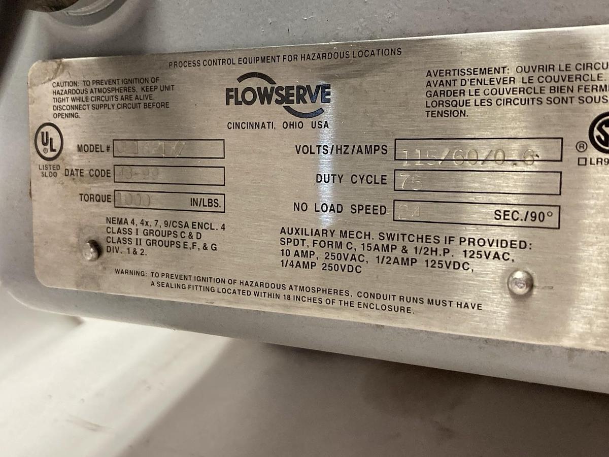 Used Flowserve,Model CE1A2TXZ,Electric Valve Actuator 1000 Torque