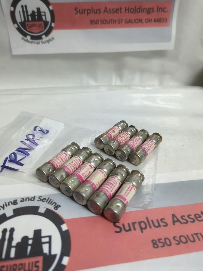 Used GOULD SHAWMUT,TRN-R8,TRI-ONIC 8 AMP FUSE LOT OF 10 PRE-OWNED