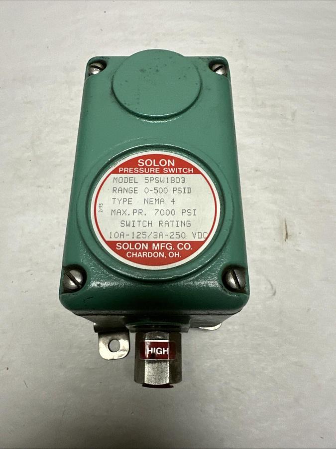 Solon,5PSW1BD3,0-500PSI Pressure Switch