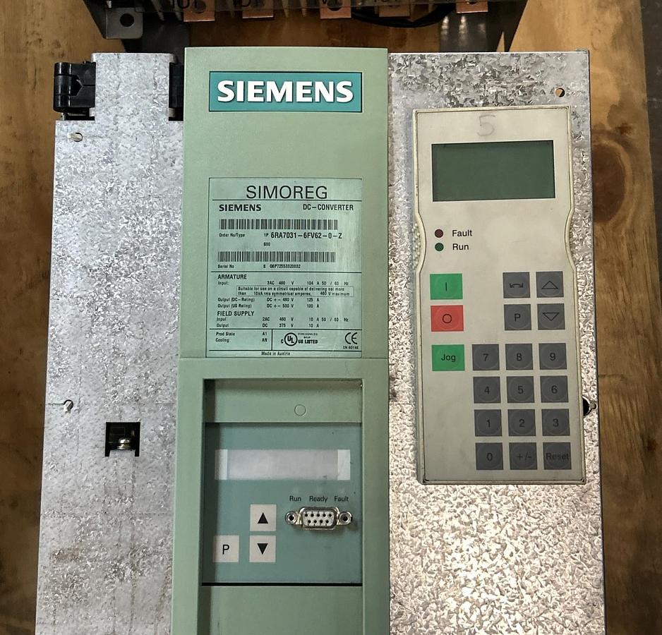 Used SIEMENS,6RA7031-6FV62-0-Z,SIMOREG DC-MASTER DRIVE 480V NO COVER