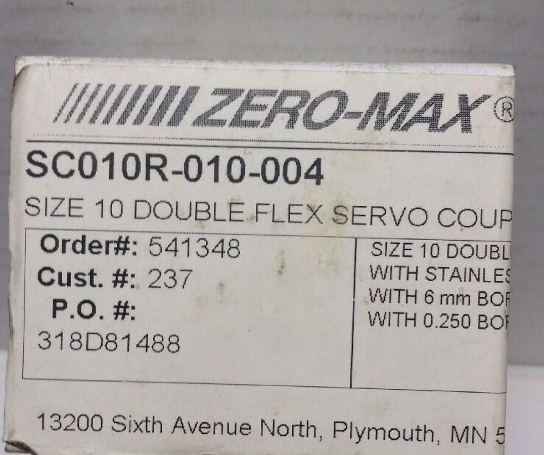 Zero-Max,SC010R-010-004,Size 10 Double Flex Servo Coupling LOT OF 3