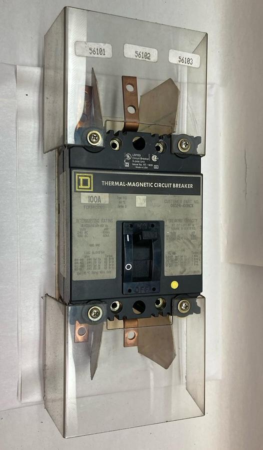 Used Square D,FCP34100MT,Circuit Breaker 480Vac 70A