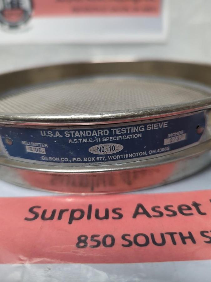 Used USA STANDARD,NO.60,TEST SIEVE 250UM .0098 INCH ASTM E-11 SPEC PRE-OWNED