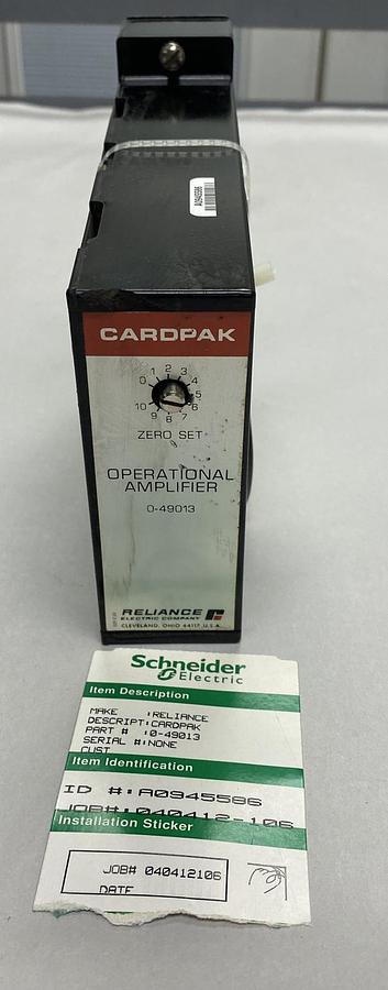 Used RELIANCE,0-49013-4,OPERATIONAL AMPLIFIER CARDPAK