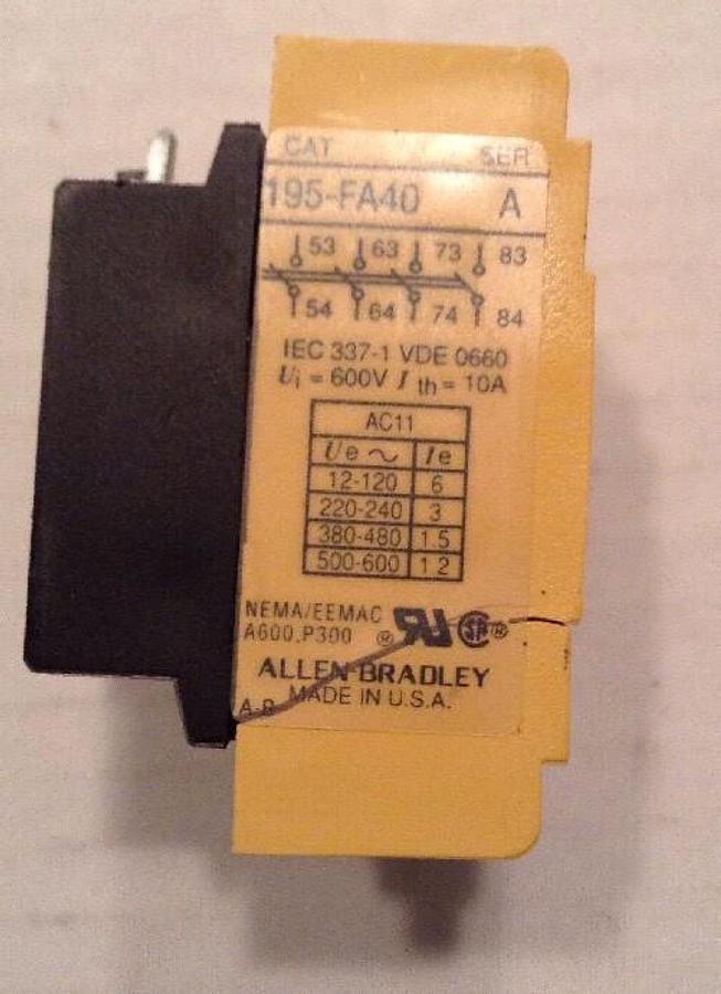 Allen-Bradley,195-FA40, Add On Contact Block  Series A LOT OF 2