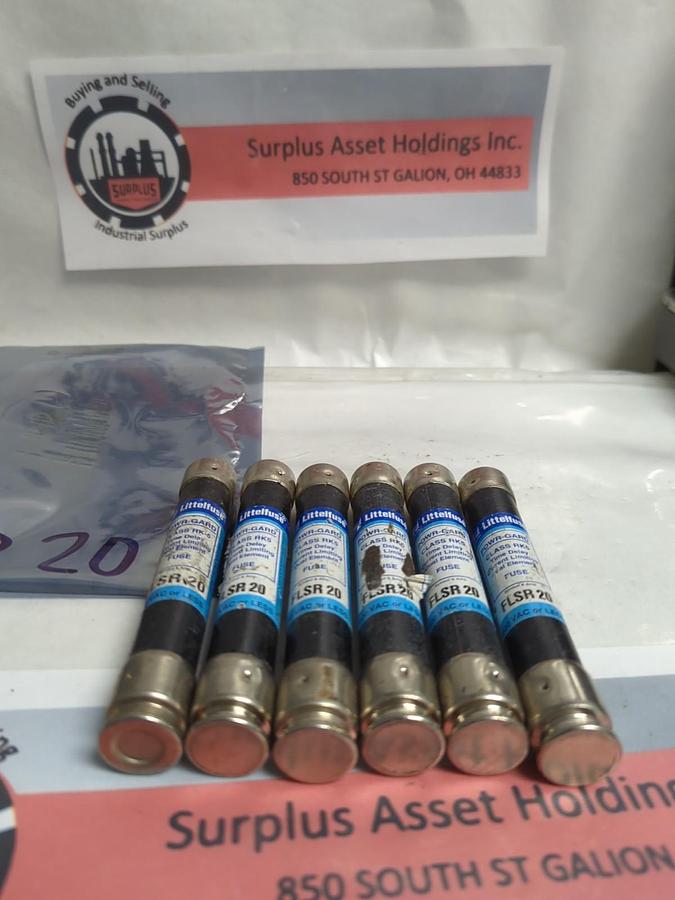 Used LITTELFUSE,FLSR-20,POWR-GARD FUSE 20 AMP LOT OF 6 PRE-OWNED