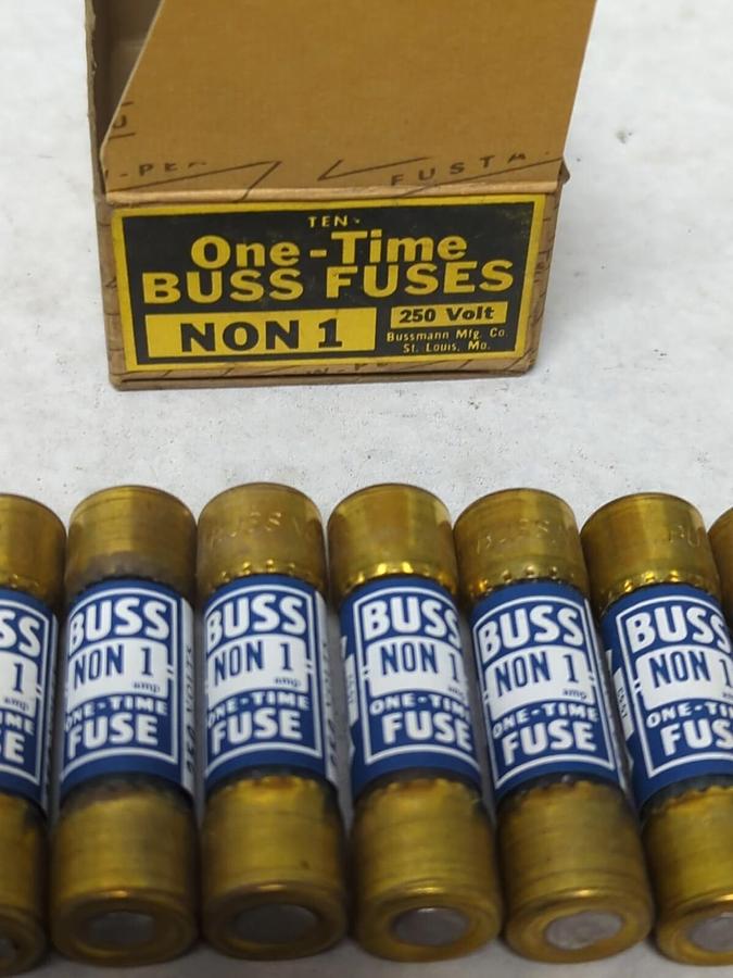COOPER BUSSMANN,NON-1,ONE-TIME 1 AMP FUSES BOX OF 10 NOS