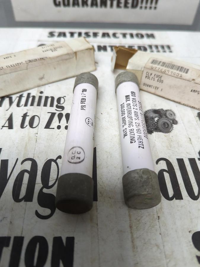 WESTINGHOUSE,677C593G01,TYPE  CLV FUSE 600N/2 AMP LOT OF 2 NOS