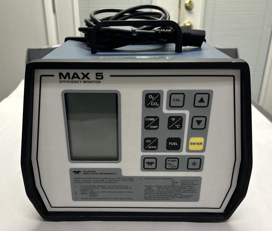 Used TELEDYNE ANALYTICAL INSTRUMENTS,MAX5,PORTABLE COMBUSTION EFFICIENCY ANALYZER