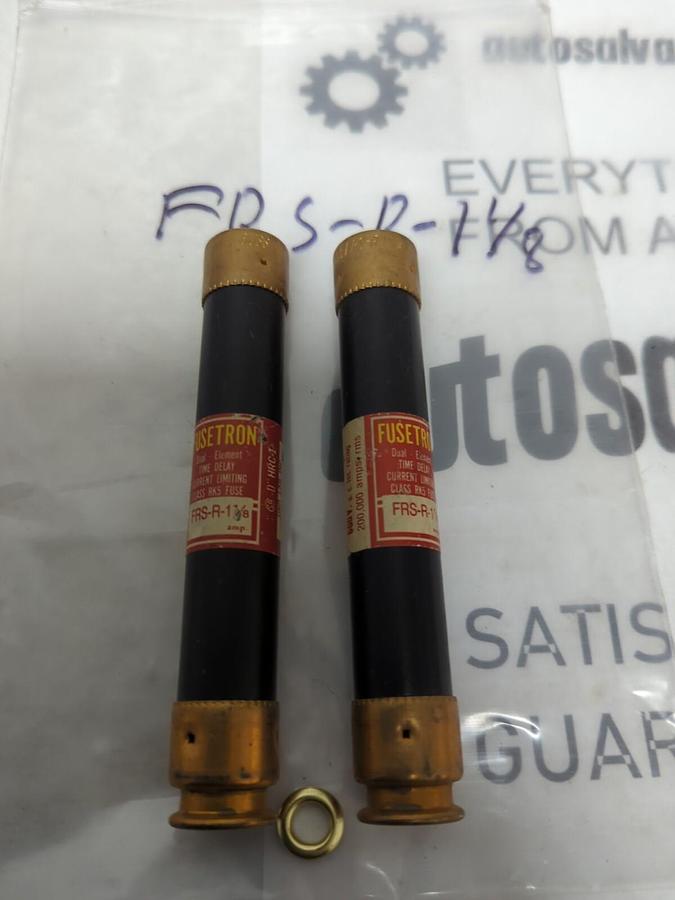 COOPER BUSSMANN,FRS-R-1-1/8,FUSETRON 1-1/8 AMP FUSE LOT OF 2 NOS