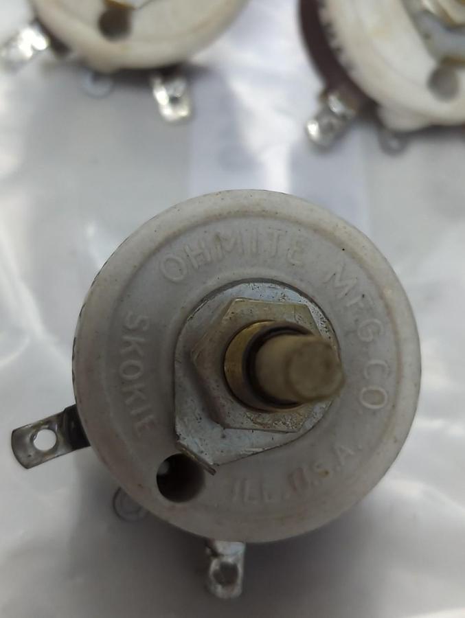 Used OHMITE,4204,POTENTIOMETER 0.32 AMP 25000 OHM LOT OF 7 PRE-OWNED