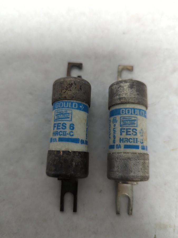 Used GOULD,FES6,BOLT ON FUSE 6 AMP LOT OF 2 PRE-OWNED