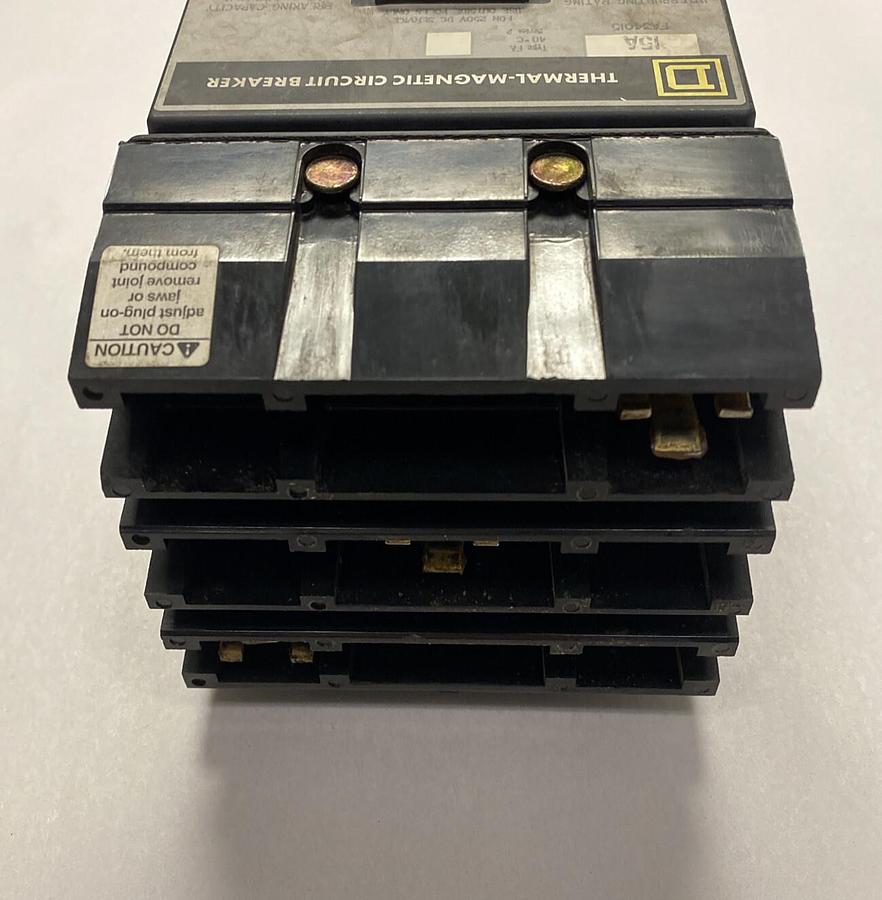 Used SQUARE D,FA34015,I-LINE CIRCUIT BREAKER 15A 480V 3P