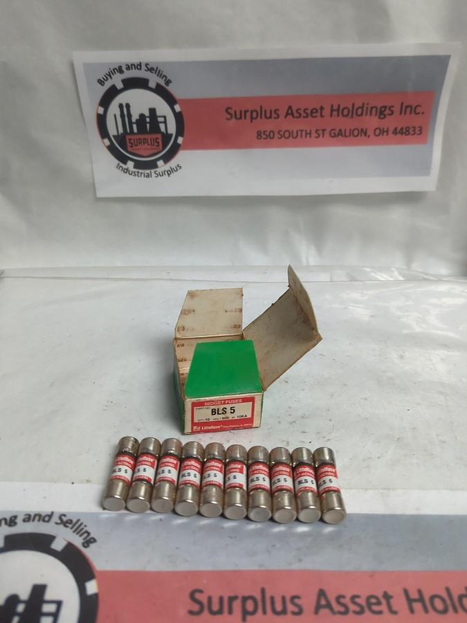 LITTELFUSE,BLS5,FAST ACTING 5 AMP FUSES BOX OF 10 NOS