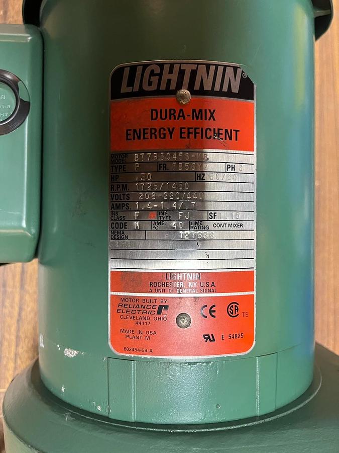 LIGHTNIN,XJ-30,MIXER .30HP 3PH 208-220V/440V