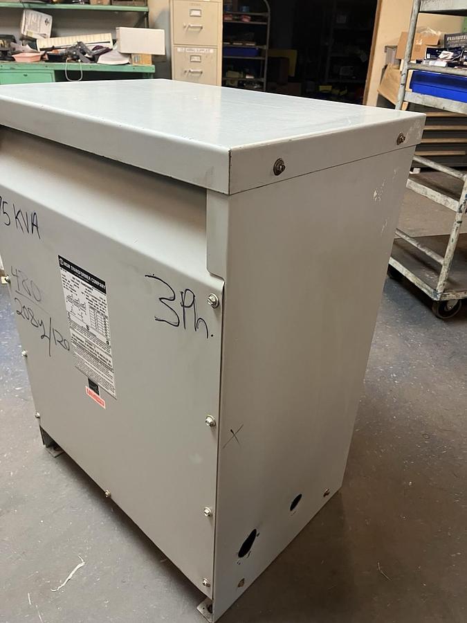 Used MGM,HT75A3B2SH,DRY TYPE 3PH TRANSFORMER 75KVA HV 480V LV 208Y/120V