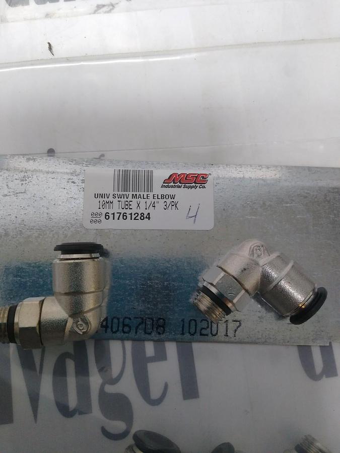 UNBRANDED,61761284,TUBE MALE SWIVEL ELBOW 10MMX1/4 IN LOT OF 4 NOS