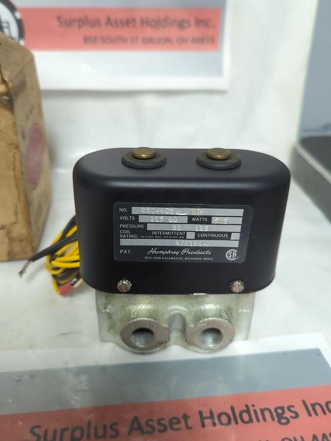 HUMPHREY,250-4E2 CD,PNEUMATIC SOLENOID VALVE 115V 60C 4-WAY 5 PORT NOS