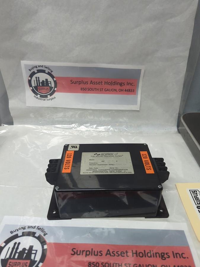 Used CONTROL CONCEPTS,IC+115,ISATROL ACTIVE TRACKING FILTER 120VAC 15A PRE-OWNED
