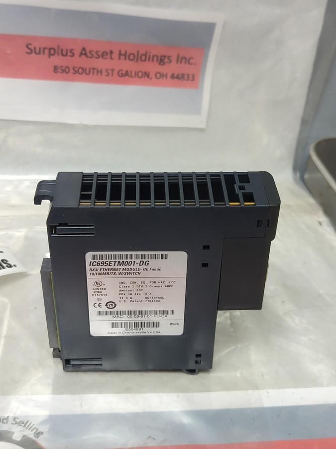 Used GE ,IC695CPETM001-DG,ETHERNET TRANSMITTER MODULE 10/100MBITS W/ SWITCH PRE-OWNED
