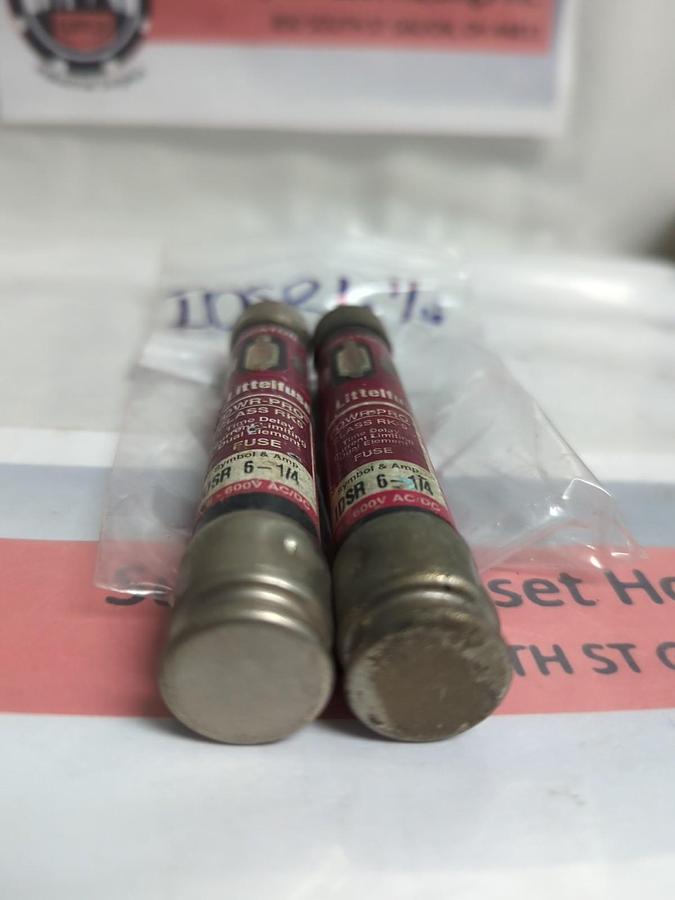 Used LITTELFUSE,IDSR-6-1/4,INDICATOR 6-1/4 AMP FUSE LOT OF 2 PRE-OWNED